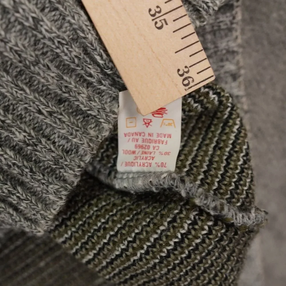 Vtg Cooper Sweater Mens Extra Large‎ White Gray Geoetric Wool Canada Birds Eye